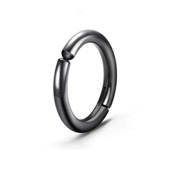 Серьга-кольцо хард, клипса-обманка (титан, цвет черный, 17 мм) ea-149