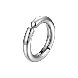 Серьга-кольцо хард, клипса-обманка (мед. сталь, цвет стальной, 15 мм) ea-151