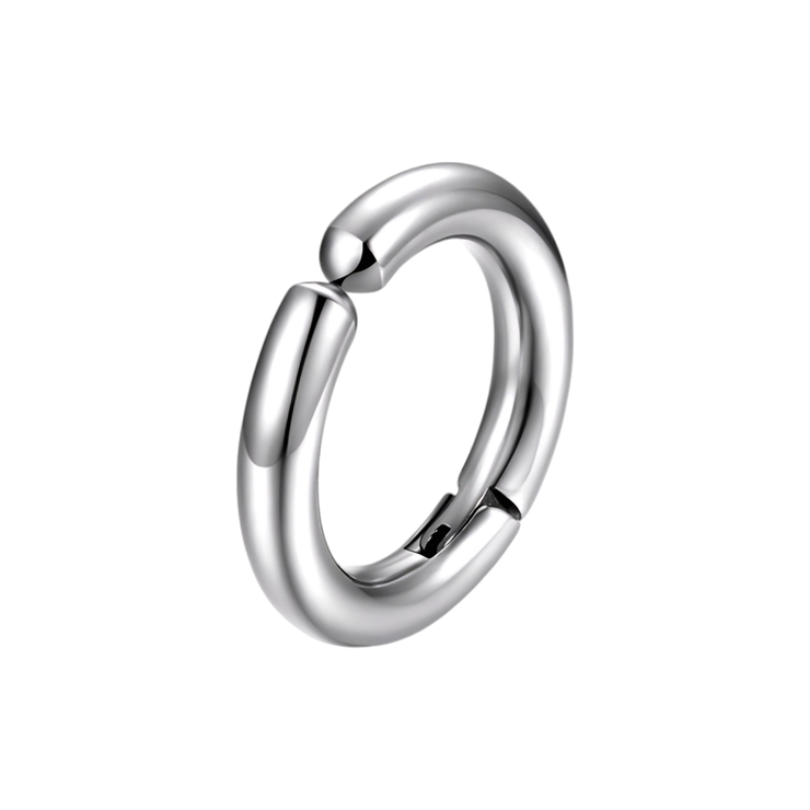 Серьга-кольцо хард, клипса-обманка (мед. сталь, цвет стальной, 17 мм) ea-138