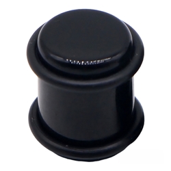 Плаг с резиновым фиксатором (акрил, цвет черный, 8мм) p-003