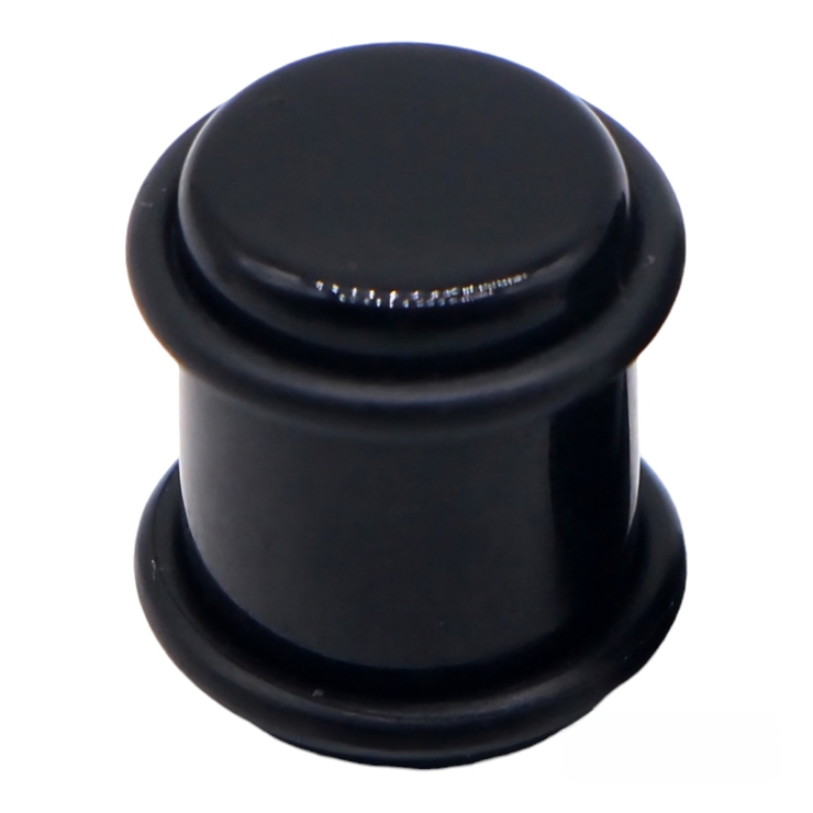 Плаг с резиновым фиксатором (акрил, цвет черный, 8мм) p-003