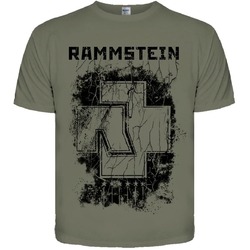 Оливкова футболка Rammstein "Sechs Herzen Die Brennen"