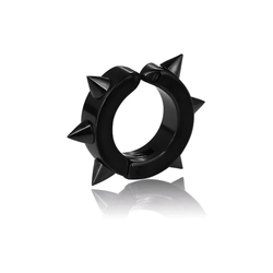 Серьга-обманка с шестью шипами (клипса, цвет черный, без прокола, титан) ea-143