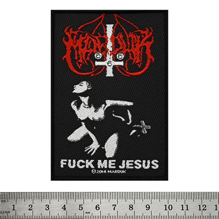 Нашивка ткана Marduk "Fuck Me Jesus" (ofp-012) Нашивка ткана Marduk "Fuck Me Jesus" (ofp-012)