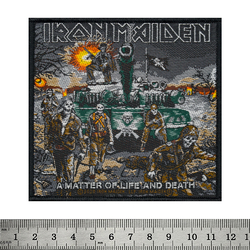 Нашивка тканая Iron Maiden "A Matter of Life and Death" в блистере (ofpb-032)
