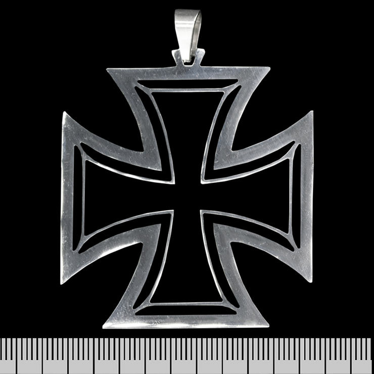 Кулон Железный крест, фигурный, вырезанный, большой (ptsb-202)
