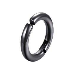 Серьга-кольцо хард, клипса-обманка (титан, цвет черный, 15 мм) ea-152