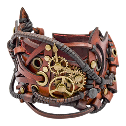 Кожаный Браслет Стимпанк коричневый (bsp-75)
