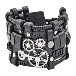 Браслет Стимпанк черный (bsp-77) Браслет Стимпанк черный (bsp-77)