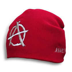 Шапка с вышивкой Anarchy (красная)