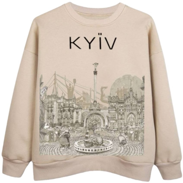 Бежевий світшот Urbanist - Київ (колесо) (оверсайз) Бежевий світшот Urbanist - Київ (колесо) (оверсайз)