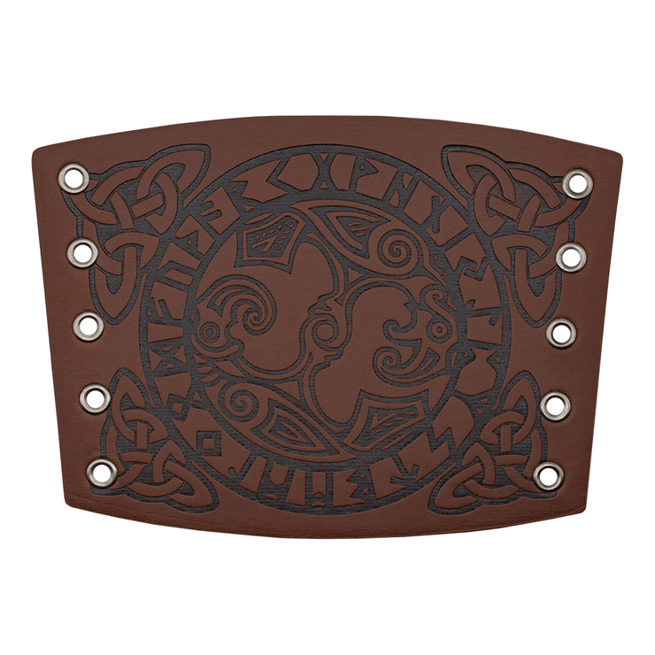 Наруч Скандинавские узоры в руническом кругу (коричневый)
