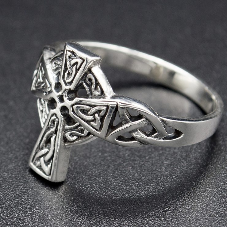Перстень Кельтский крест с узорами (серебро, 925 проба) (thrg-002) Перстень Кельтский крест с узорами (серебро, 925 проба) (thrg-002)