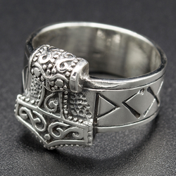 Перстень (thrg-006) Молот Тора (срібло, 925 проба)
