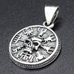 Кулон медальон Череп на рунічному компасі (маленький) (срібло, 925 проба) (sp-238)