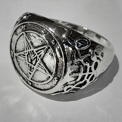 Перстень Пентаграмма с козлом (Крест Левиафана) (aer-030)