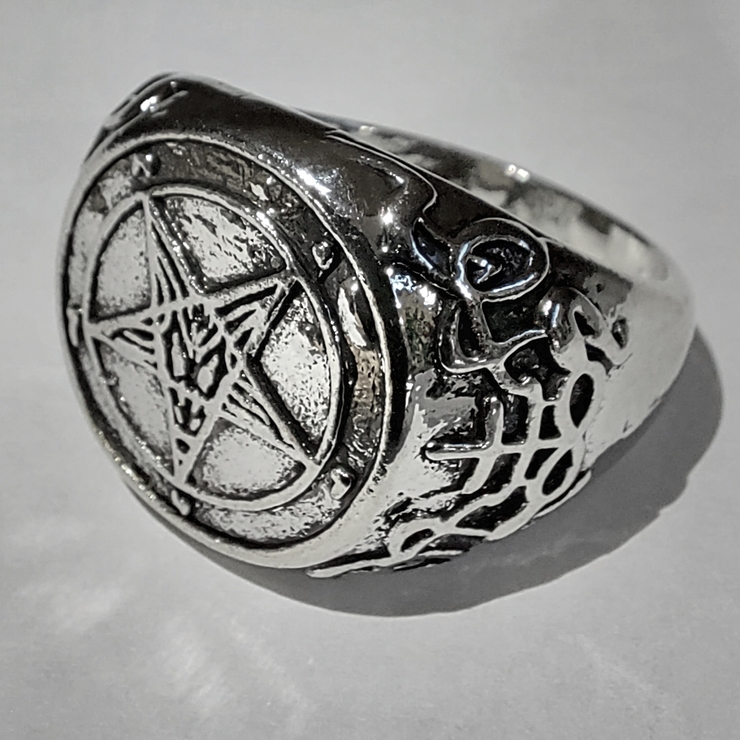 Перстень Пентаграмма с козлом (Крест Левиафана) (aer-030) Перстень Пентаграмма с козлом (Крест Левиафана) (aer-030)