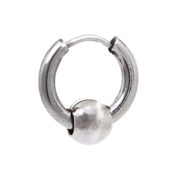 Серьга-кольцо хард обманка с шариком (хир.сталь, стальной, 15 мм) ea-161