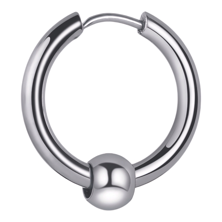 Сережка-кільце хард обманка з кулькою (хір.сталь, сталевий, 21 мм) ea-165 Сережка-кільце хард обманка з кулькою (хір.сталь, сталевий, 21 мм) ea-165