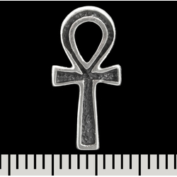 Серьга-гвоздик Анкх "кованый" (серебро, 925 проба) (st-039)