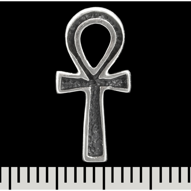 Серьга-гвоздик Анкх "кованый" (серебро, 925 проба) (st-039)