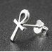 Серьга-гвоздик Анкх "литой" (серебро, 925 проба) (st-041) Серьга-гвоздик Анкх "литой" (серебро, 925 проба) (st-041)