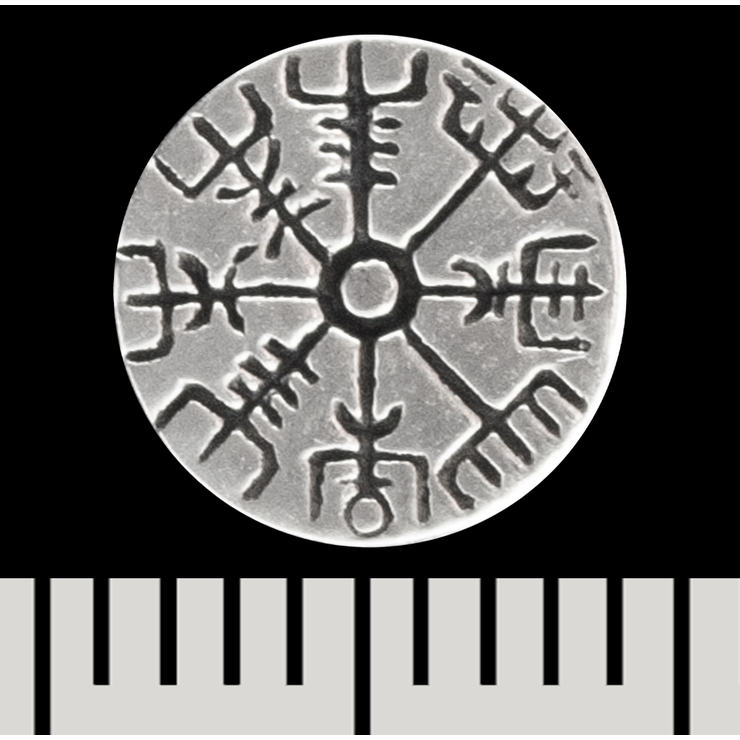 Серьга-гвоздик Вегвизир - рунический компас (серебро, 925 проба) (st-046) Серьга-гвоздик Вегвизир - рунический компас (серебро, 925 проба) (st-046)