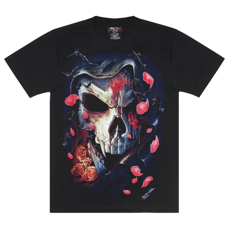 Футболка Vampire Skull with Rose Petals (3D, світиться в темряві) Футболка Vampire Skull with Rose Petals (3D, світиться в темряві)