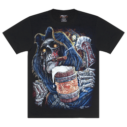 Футболка Жнець з сигарою та кухлем елю (3D, світиться в темряві) (Rock Chang, 3D-Special Effects-The Absolute collections-glow in the dark)