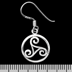 Серьга-крючок Триксель (серебро, 925 проба) (ehs-040)