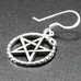 Серьга-крючок Пентаграмма-Уроборос (серебро, 925 проба) (ehs-045)