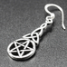 Сережка-гачок Пентаграма із плетінням (срібло, 925 проба) (ehs-048)