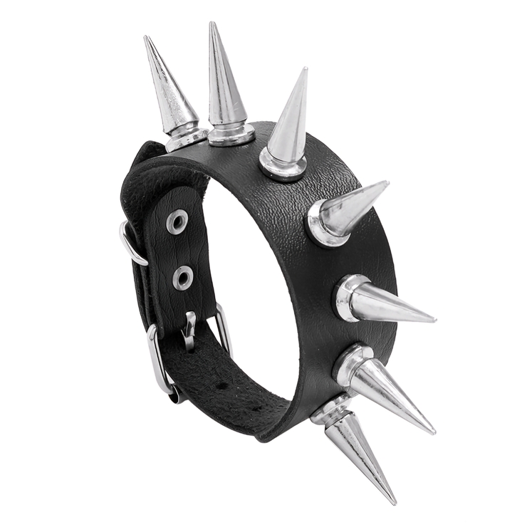 Браслет с большими шипами в один ряд (bpu-027) Браслет с большими шипами в один ряд (bpu-027)