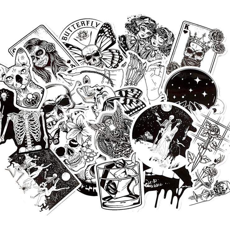 Набор стикеров Gothic Tattoo (stk-096) 50 шт.