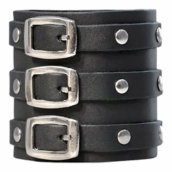 Браслет три ремешка с пряжками и хольнитенами (bpu-032) Браслет три ремешка с пряжками и хольнитенами (bpu-032)