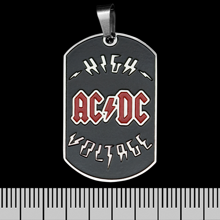 Кулон AC/DC "High Voltage", черный жетон (ptsb-205)