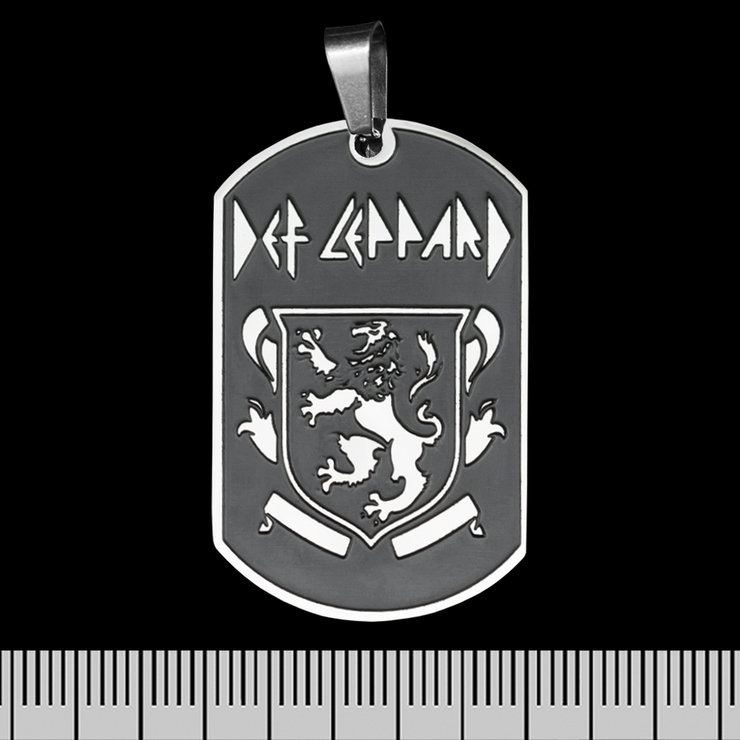 Кулон Def Leppard (crest logo), чорний жетон (ptsb-207) Кулон Def Leppard (crest logo), чорний жетон (ptsb-207)
