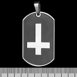 Кулон (ptsb-211) Перевернутий хрест, чорний жетон Кулон (ptsb-211) Перевернутий хрест, чорний жетон