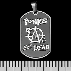 Кулон Punk’s Not Dead (Anarchy), черный жетон (ptsb-213)