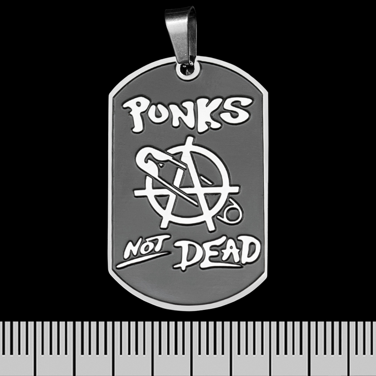 Кулон Punk’s Not Dead (Anarchy), черный жетон (ptsb-213)
