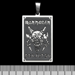 Кулон Iron Maiden "Senjutsu", черный прямоугольный (ptsb-215)