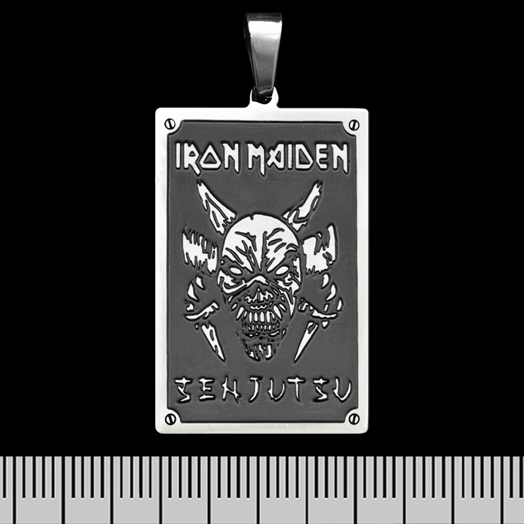 Кулон Iron Maiden "Senjutsu", черный прямоугольный (ptsb-215)