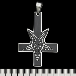 Кулон (ptsb-236) Перевернутий хрест з козлом, чорний фігурний Кулон (ptsb-236) Перевернутий хрест з козлом, чорний фігурний