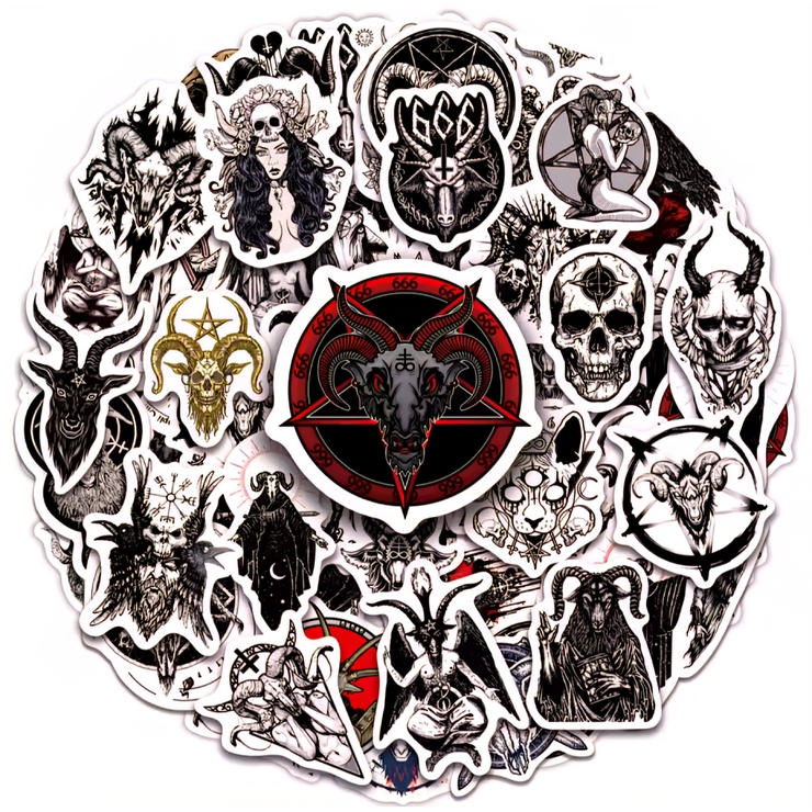Набор стикеров Satanic goat skulls (stk-101), 51 шт.