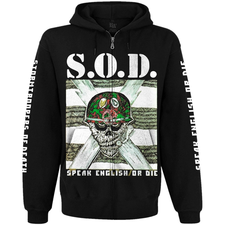 Худи S.O.D. "Speak English or Die" на молнии Худи S.O.D. "Speak English or Die" на молнии