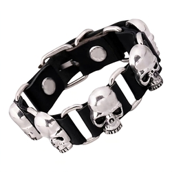 Браслет секционный с черепами BL-180 Браслет секционный с черепами BL-180