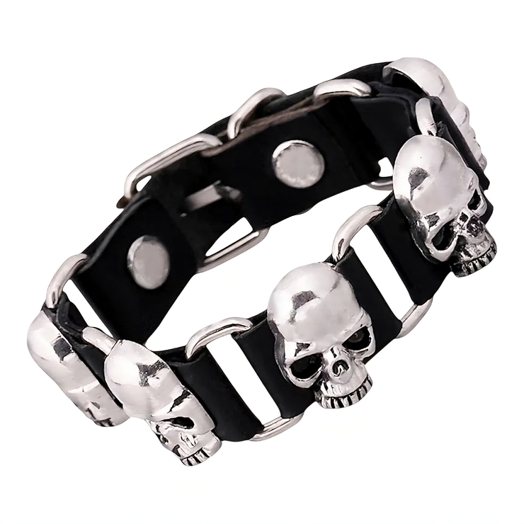 Браслет секционный с черепами BL-180 Браслет секционный с черепами BL-180