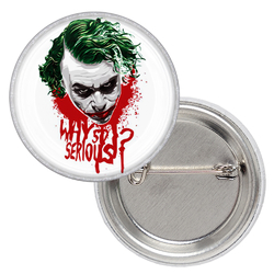 Значок Joker (Heath Ledger), white