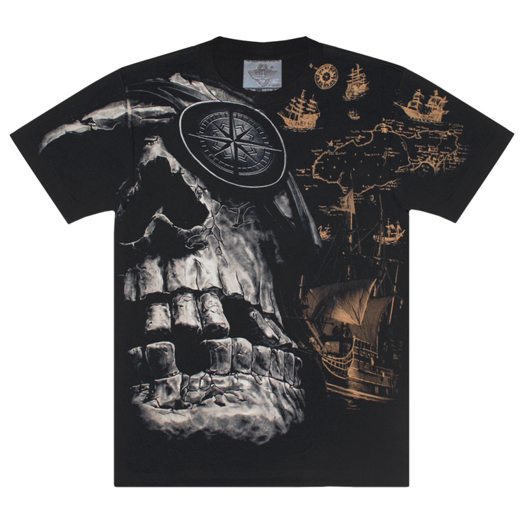 Футболка Пиратский череп и карта сокровищ (Rock Eagle, Total t-shirt) Футболка Пиратский череп и карта сокровищ (Rock Eagle, Total t-shirt)