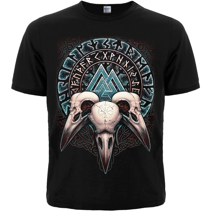 Футболка Валькнут (три черепа воронов)